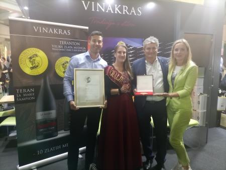 Vinakras z.o.o.Sežana, Šampion in prvak kraške vinske ceste 2023. Vir: Arhiv Društva vinogradnikov in vinarjev Krasa